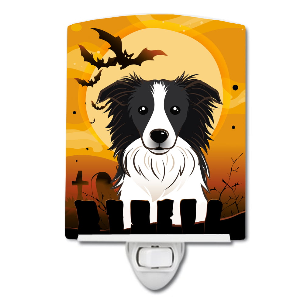 BB1799CNL Halloween Border Collie Ceramic Night Light