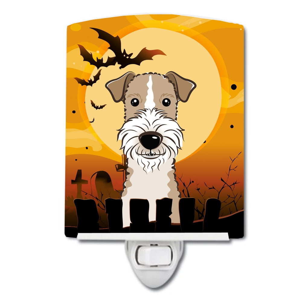 Halloween Wire Haired Fox Terrier Ceramic Night Light