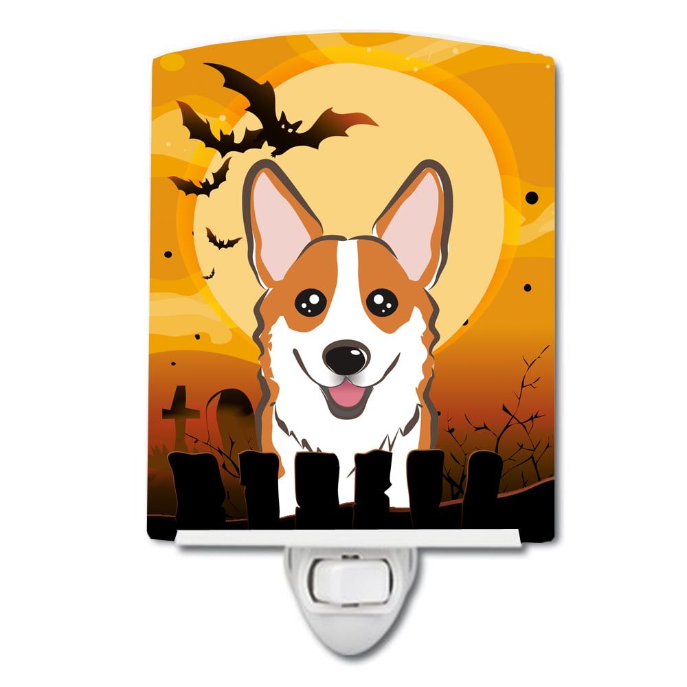 BB1812CNL Halloween Red Corgi Ceramic Night Light