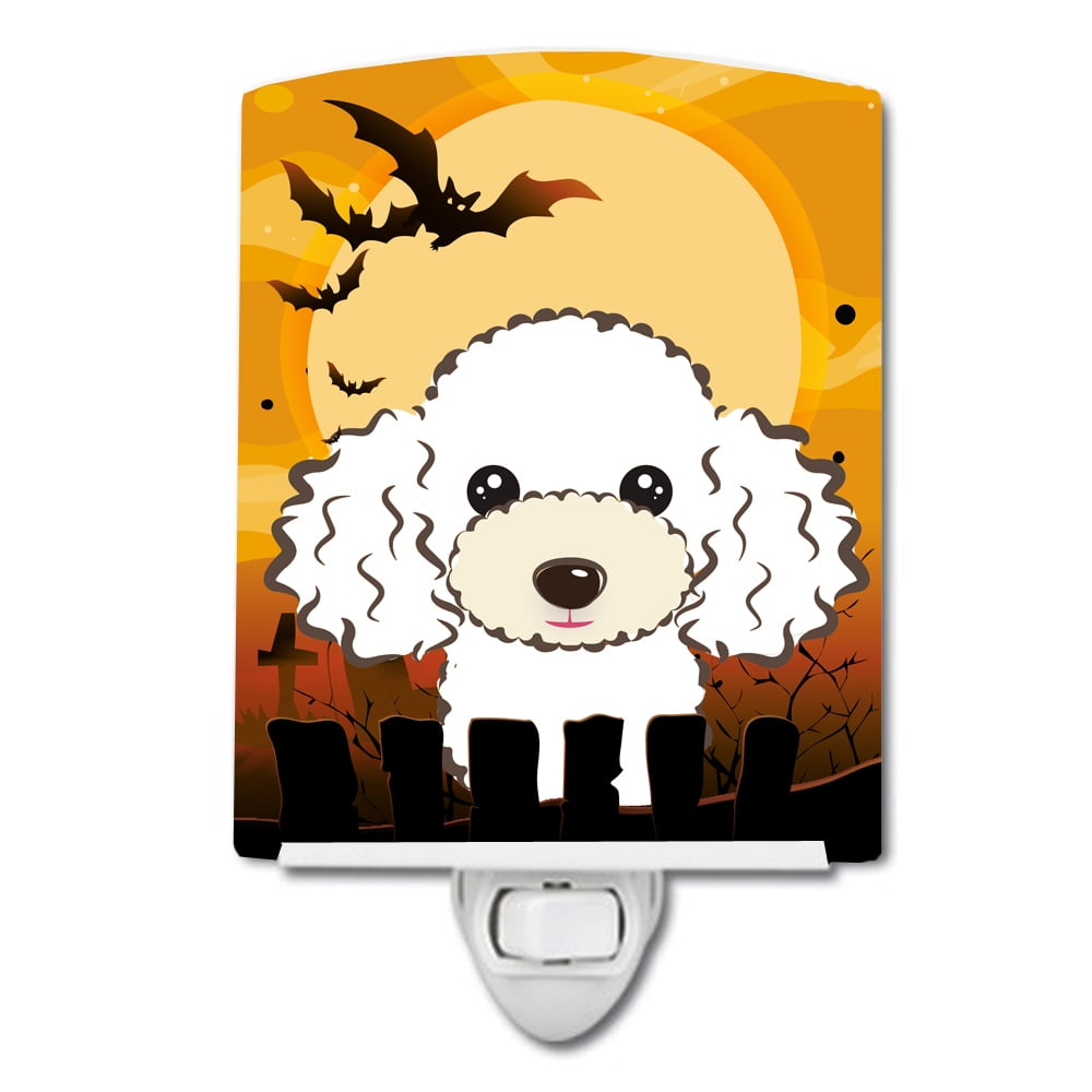 Halloween White Poodle Ceramic Night Light