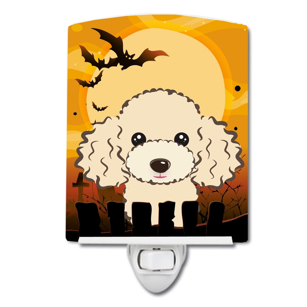 Halloween Buff Poodle Ceramic Night Light