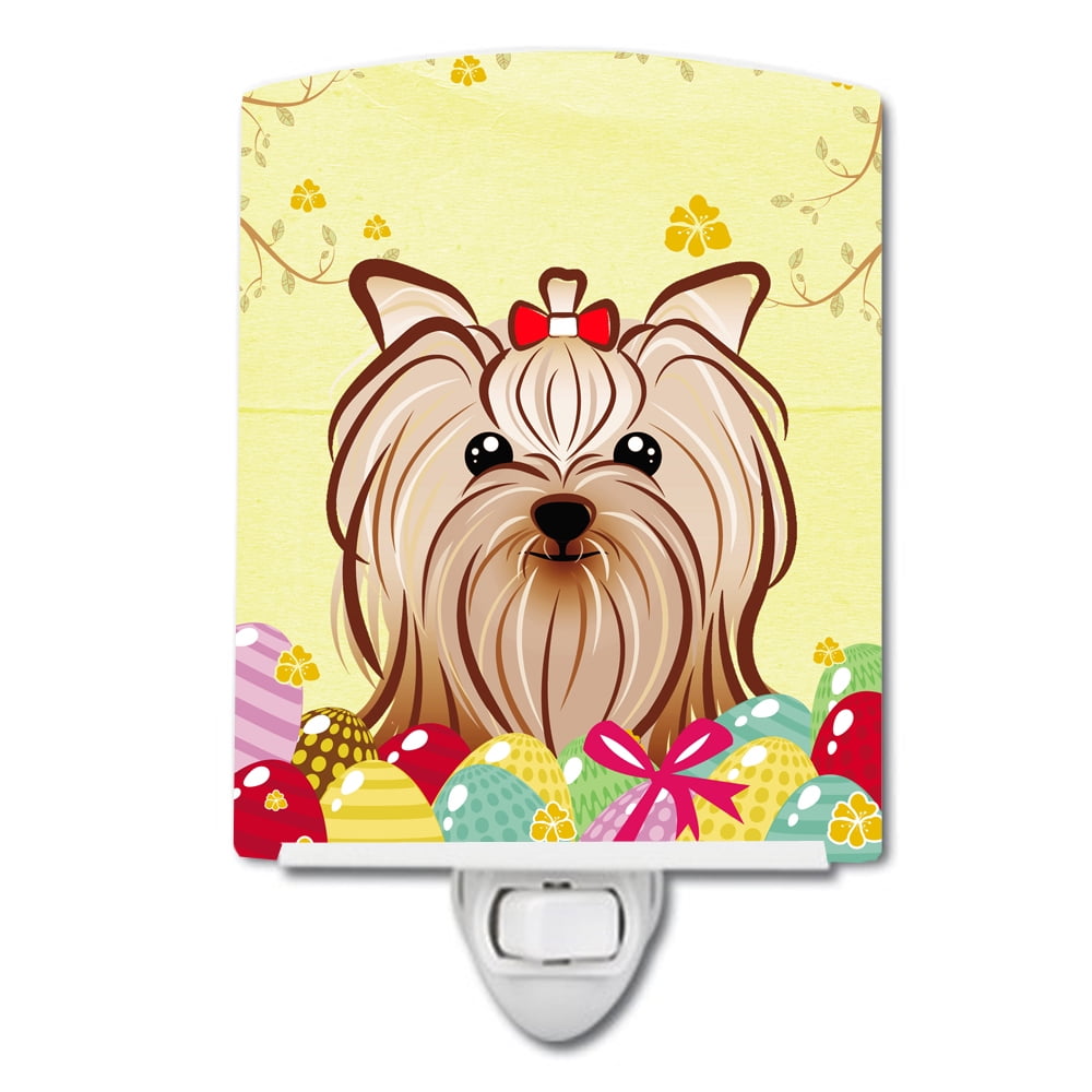 Yorkie Yorkishire Terrier Easter Egg Hunt Ceramic Night Light
