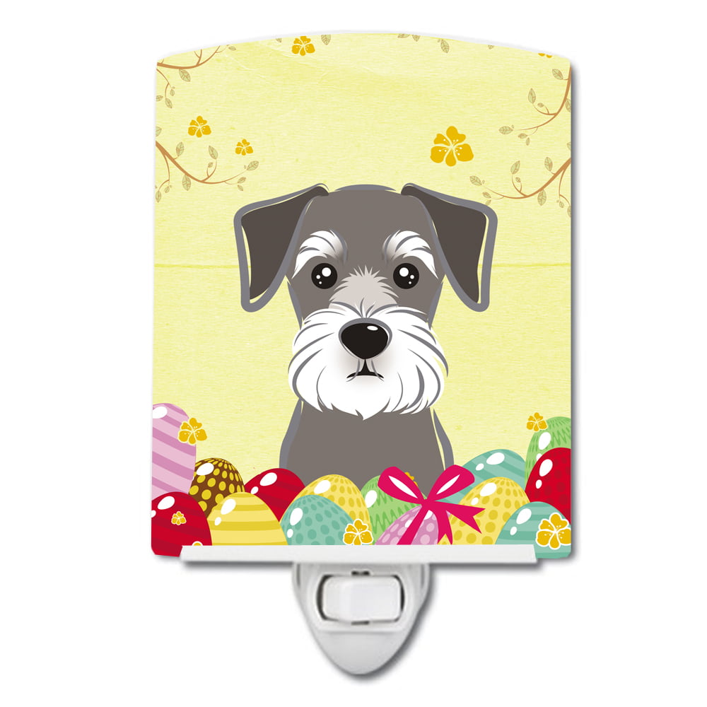 BB1888CNL Schnauzer Easter Egg Hunt Ceramic Night Light