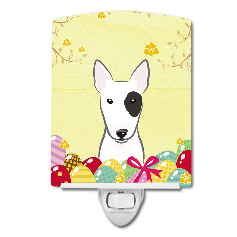 Bull Terrier Easter Egg Hunt Ceramic Night Light