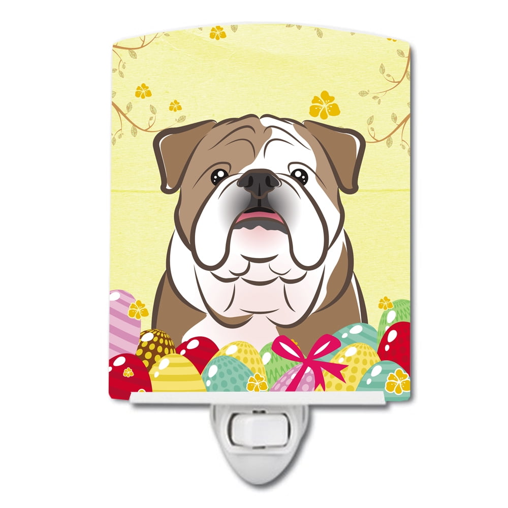 English Bulldog Easter Egg Hunt Ceramic Night Light