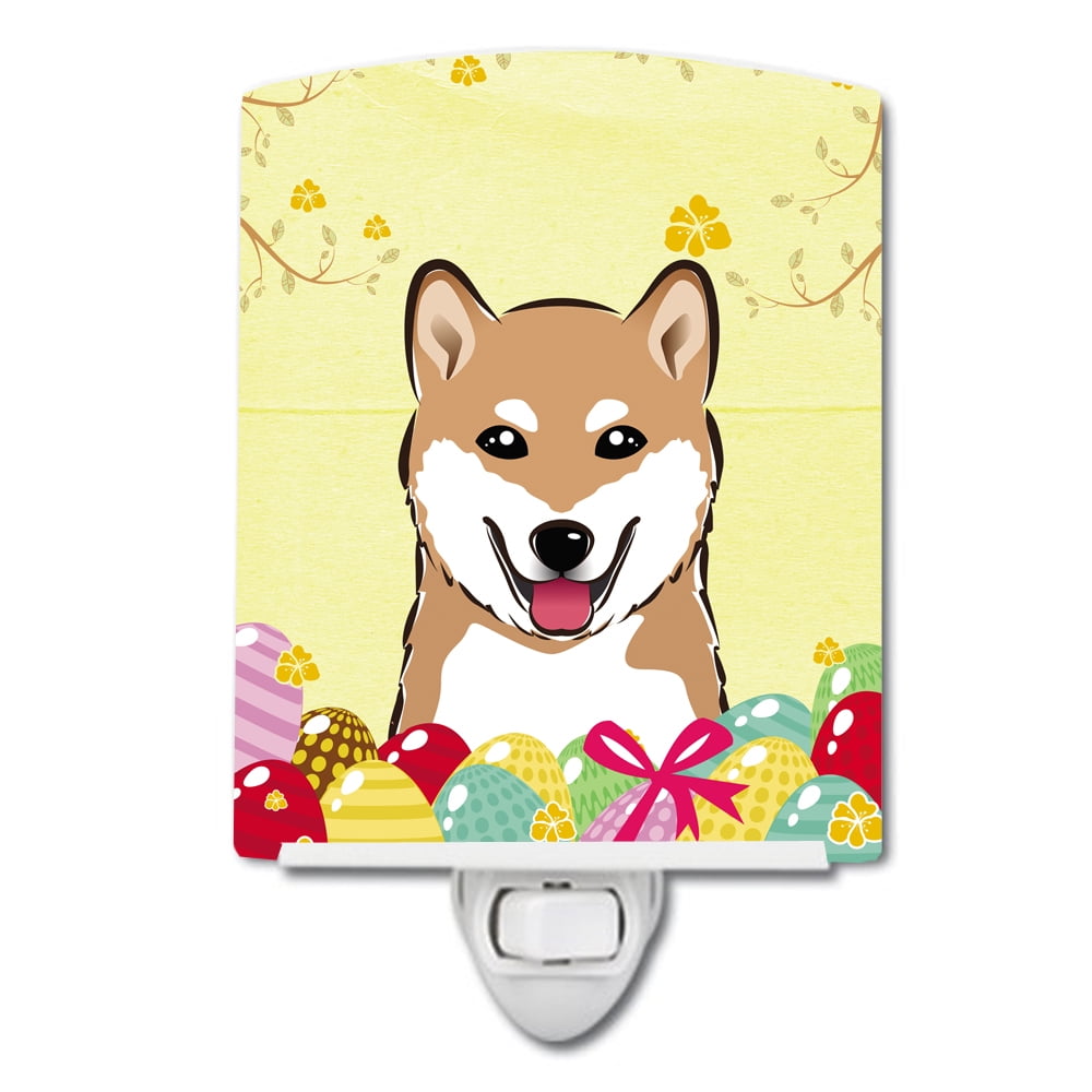 BB1907CNL Shiba Inu Easter Egg Hunt Ceramic Night Light