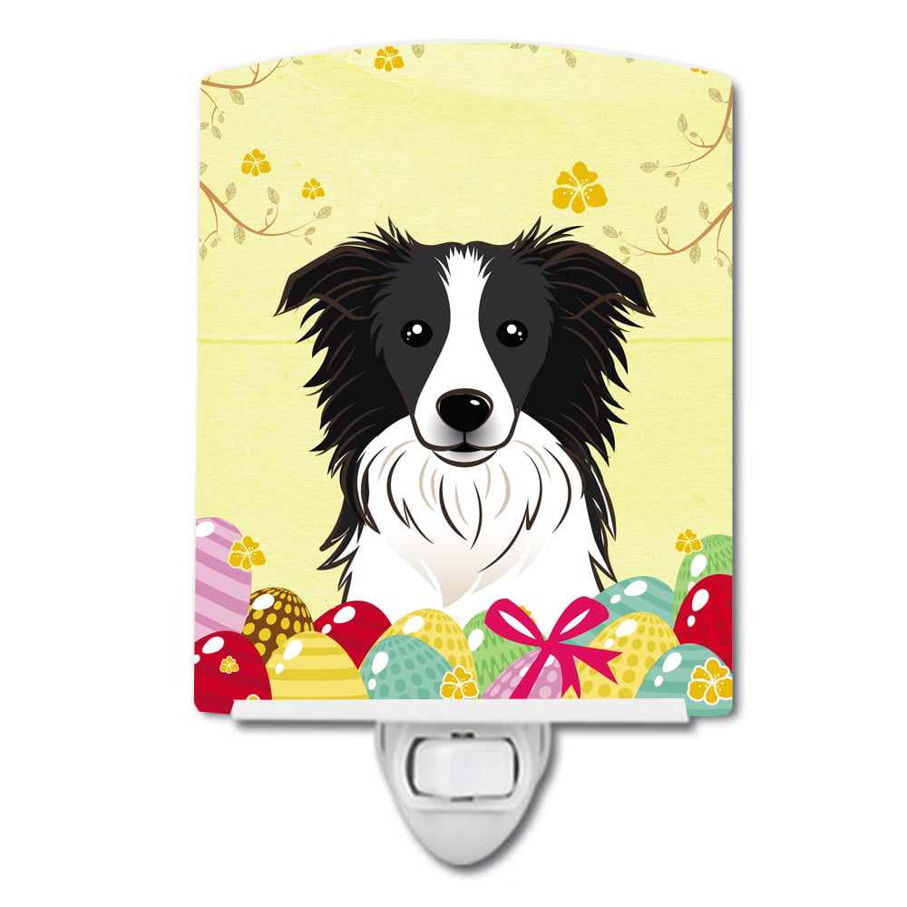 BB1923CNL Border Collie Easter Egg Hunt Ceramic Night Light
