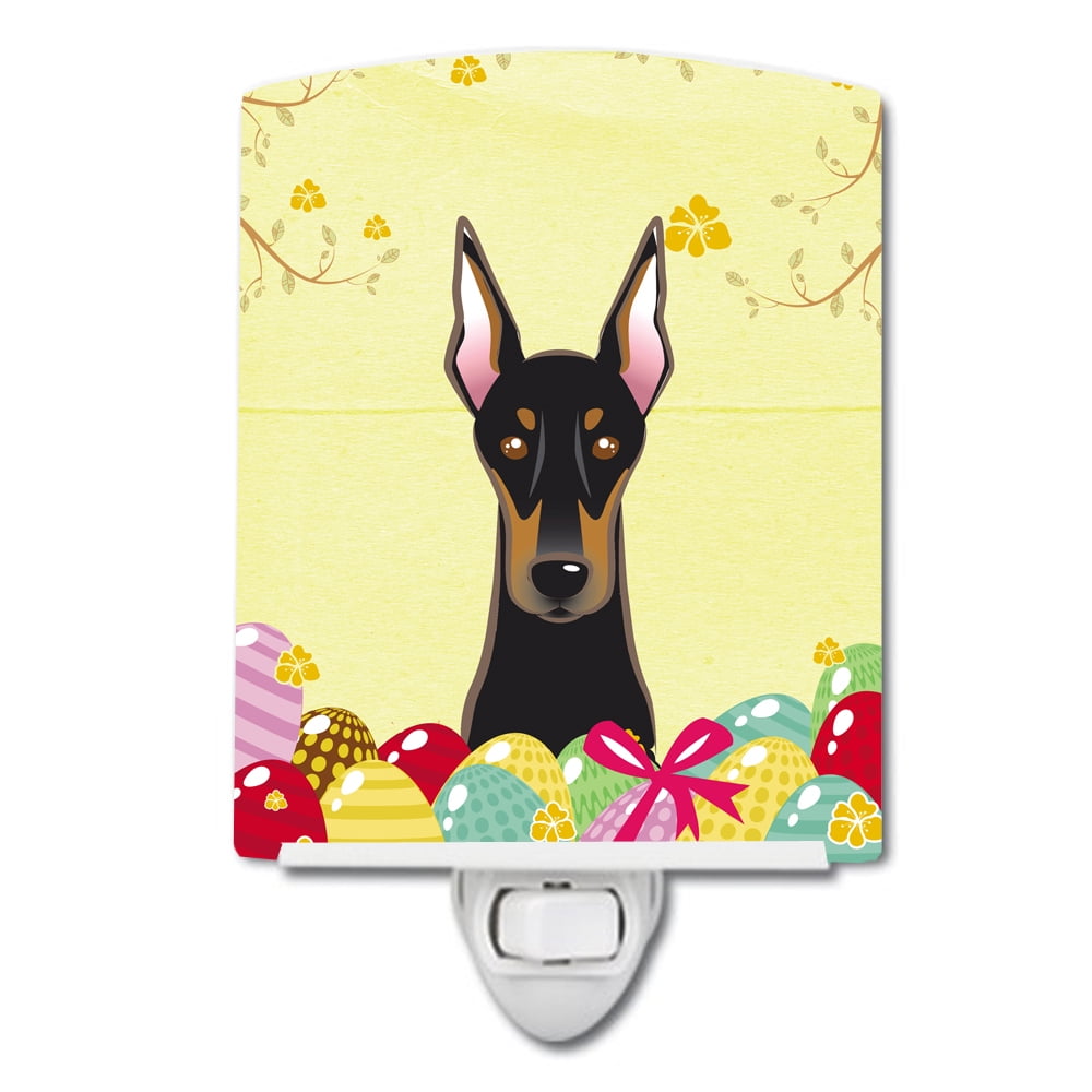 BB1927CNL Doberman Easter Egg Hunt Ceramic Night Light