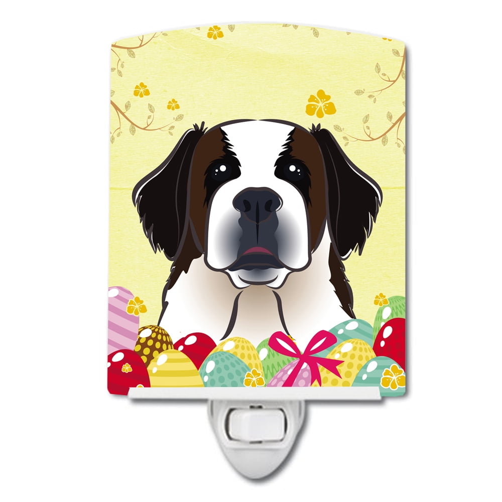 BB1928CNL Saint Bernard Easter Egg Hunt Ceramic Night Light