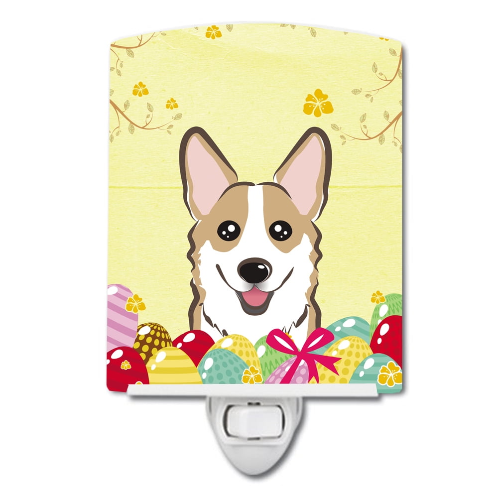 BB1935CNL Sable Corgi Easter Egg Hunt Ceramic Night Light