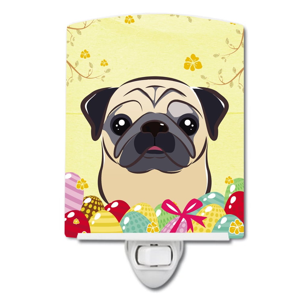BB1944CNL Fawn Pug Easter Egg Hunt Ceramic Night Light