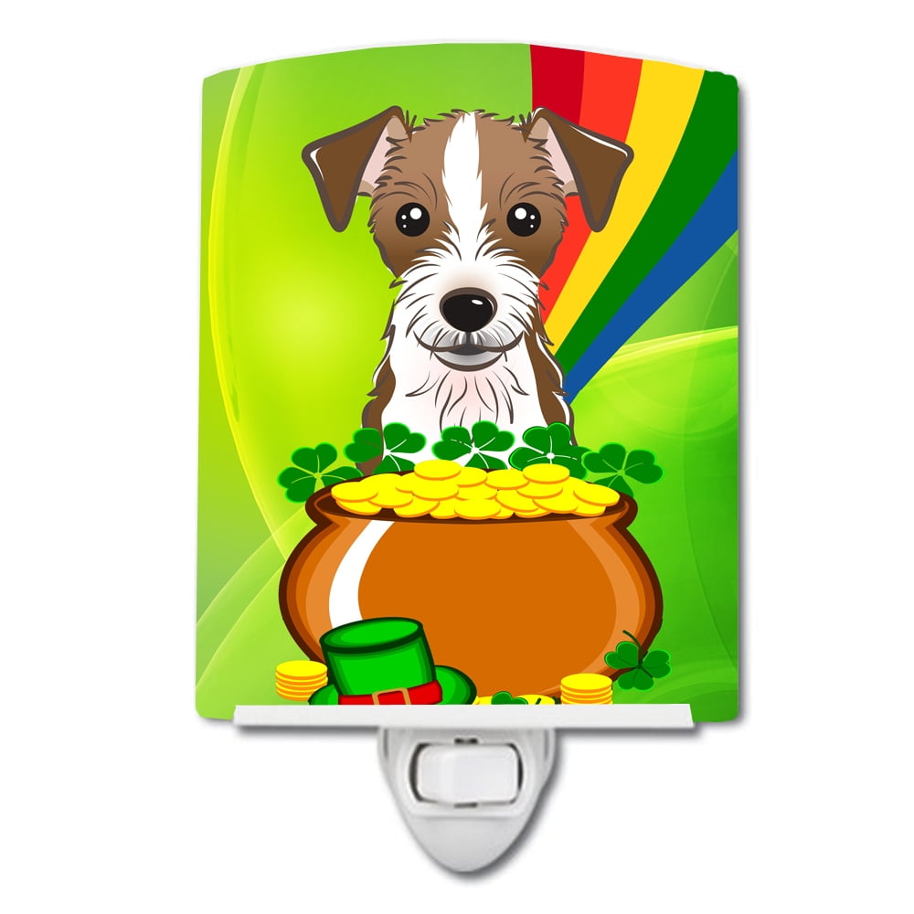 BB1946CNL Jack Russell Terrier St. Patricks Day Ceramic Night Light