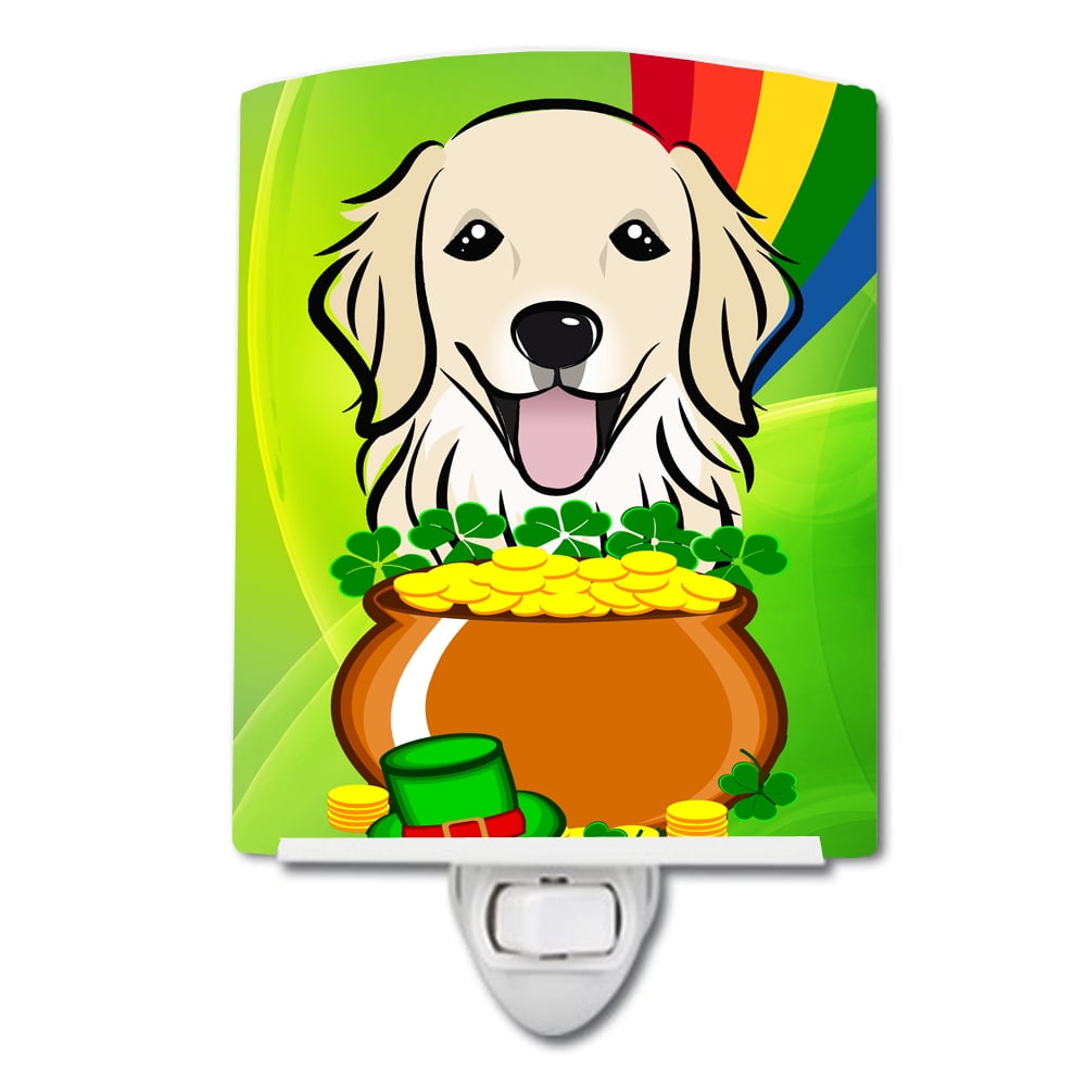 Golden Retriever St. Patricks Day Ceramic Night Light