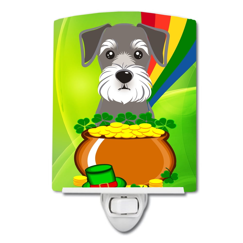 Schnauzer St. Patricks Day Ceramic Night Light