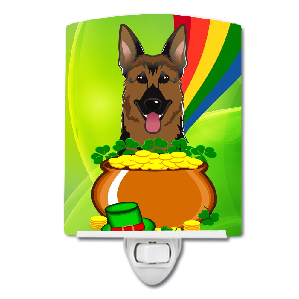 German Shepherd St. Patricks Day Ceramic Night Light