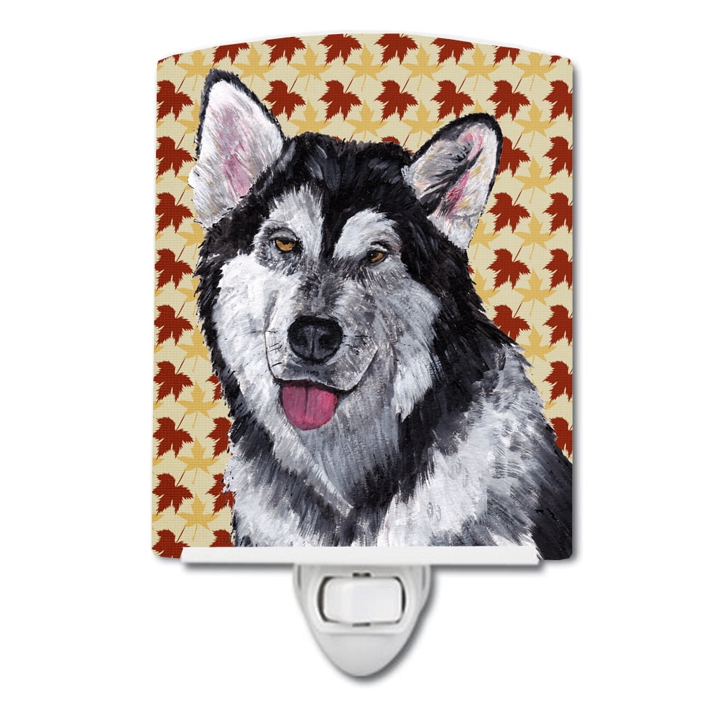 SC9495CNL Alaskan Malamute Fall Leaves Ceramic Night Light