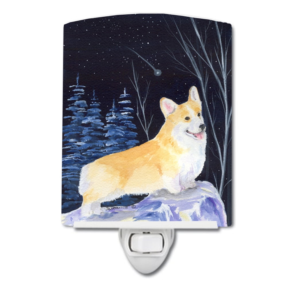 SS8353CNL Starry Night Corgi Ceramic Night Light