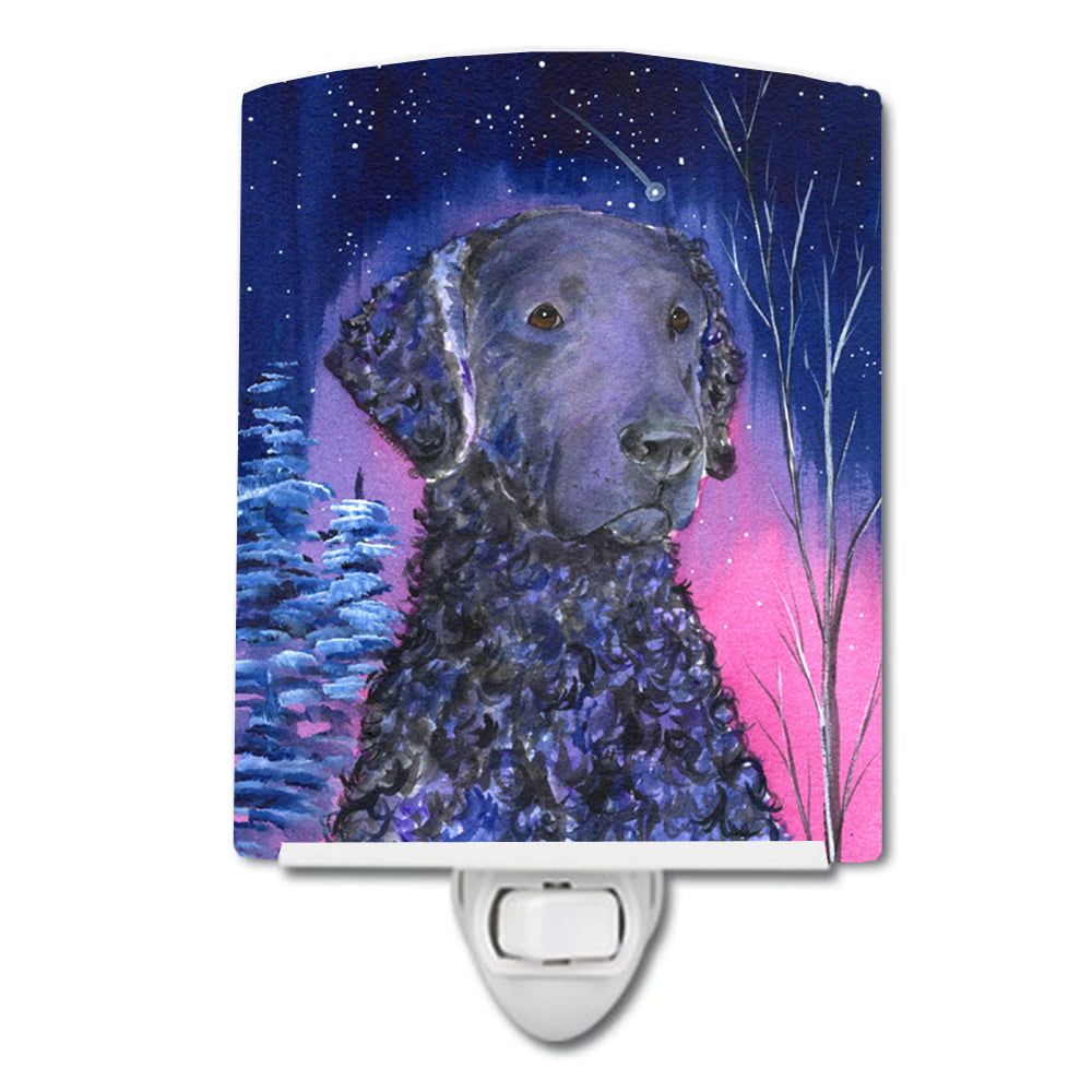 Starry Night Curly Coated Retriever Ceramic Night Light