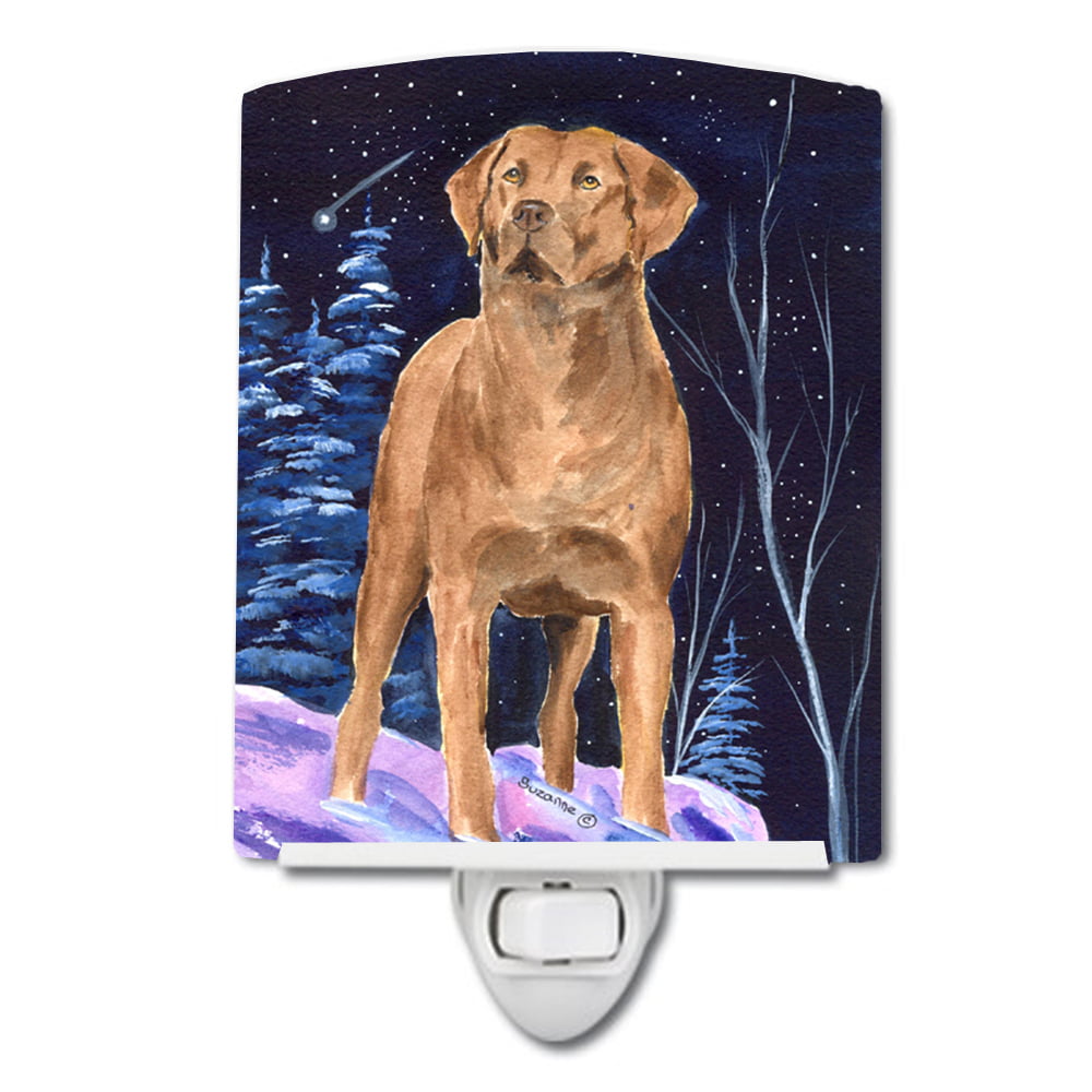 Starry Night Chesapeake Bay Retriever Ceramic Night Light