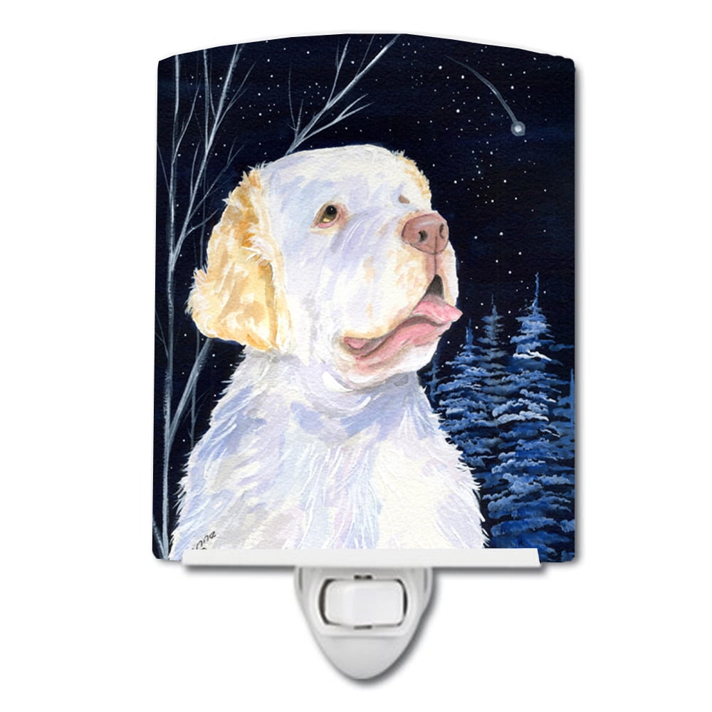 SS8356CNL Starry Night Clumber Spaniel Ceramic Night Light