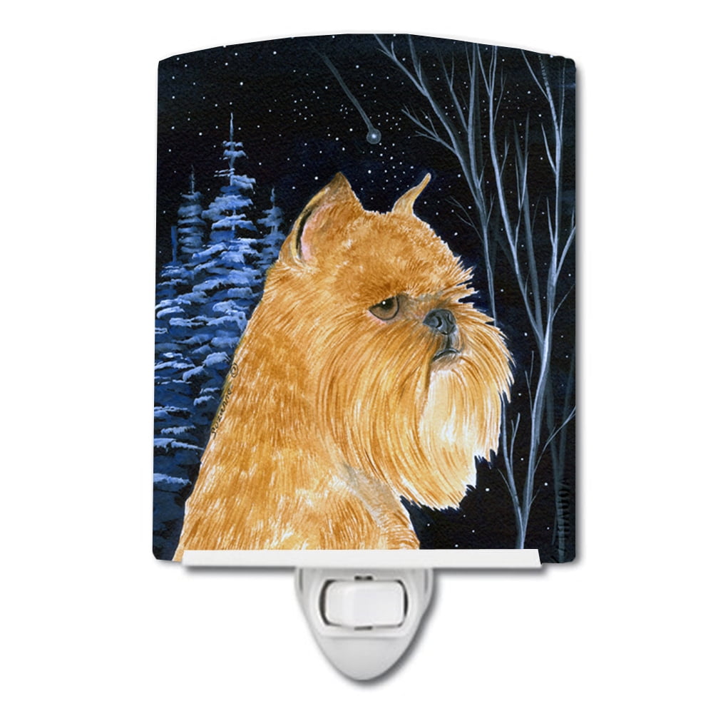 Starry Night Brussels Griffon Ceramic Night Light