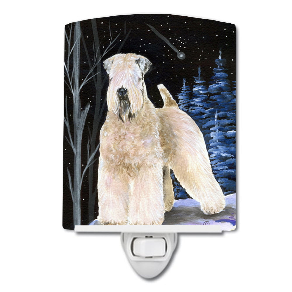 Starry Night Wheaten Terrier Soft Coated Ceramic Night Light