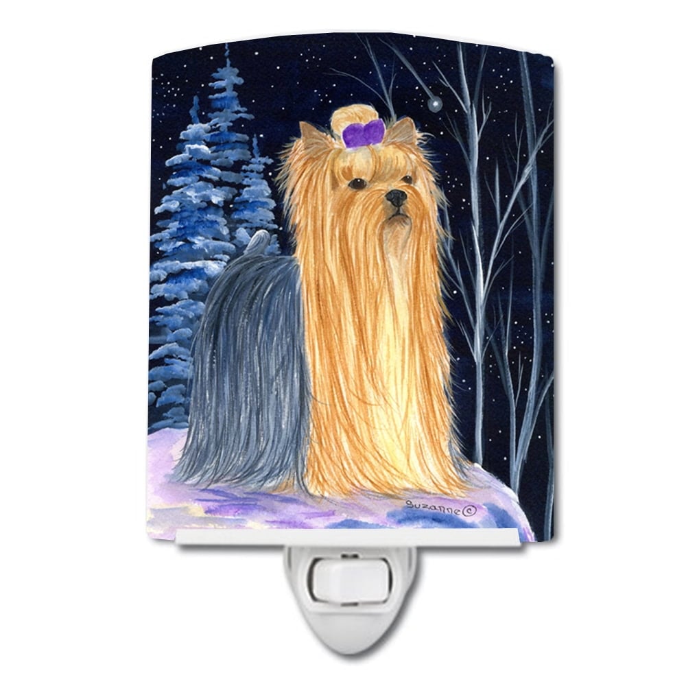 SS8365CNL Starry Night Yorkie Ceramic Night Light