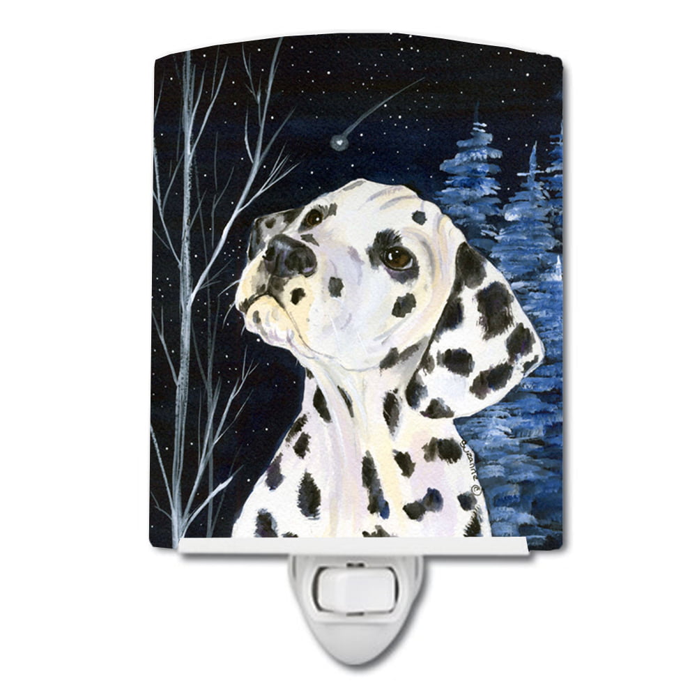 SS8370CNL Starry Night Dalmatian Ceramic Night Light