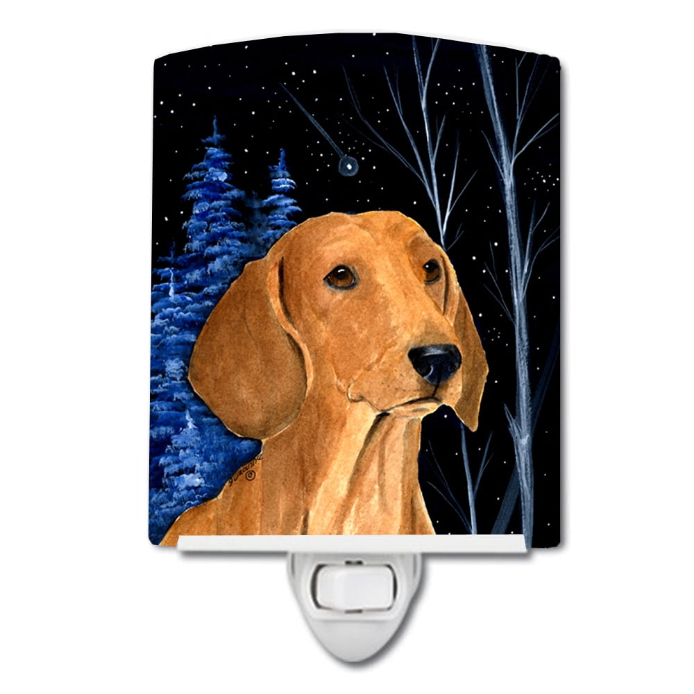 Starry Night Dachshund Ceramic Night Light