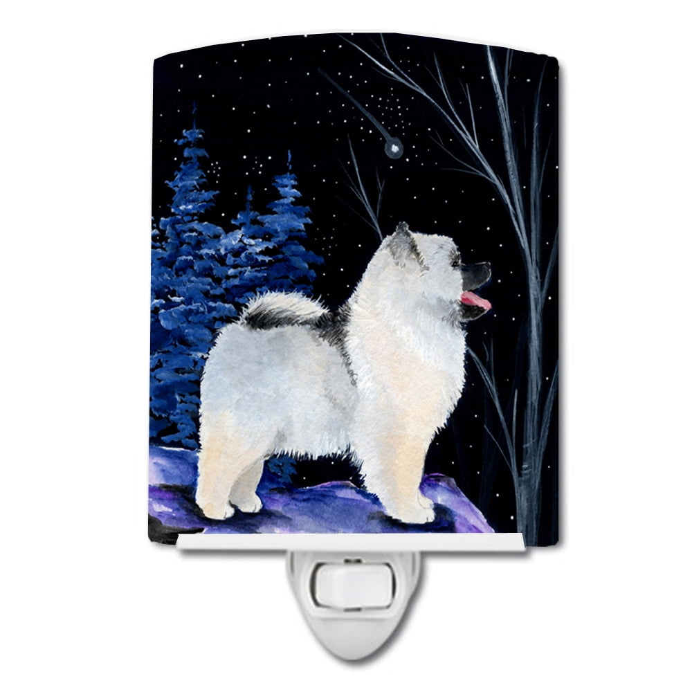 SS8380CNL Starry Night Keeshond Ceramic Night Light