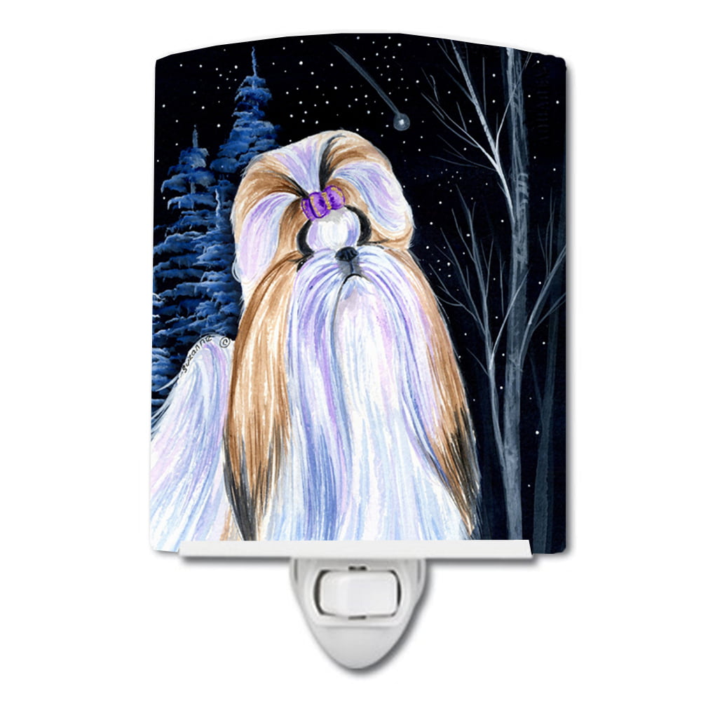 SS8381CNL Starry Night Shih Tzu Ceramic Night Light
