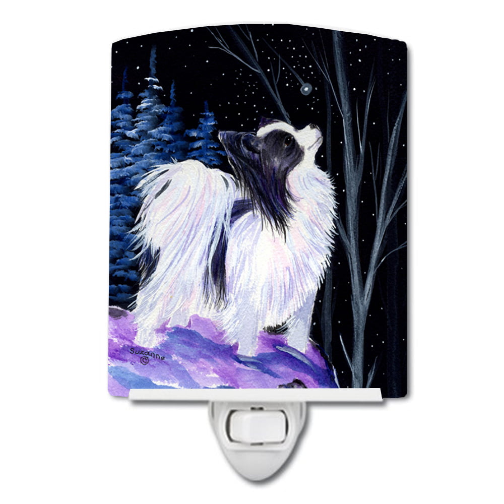 SS8383CNL Starry Night Papillon Ceramic Night Light