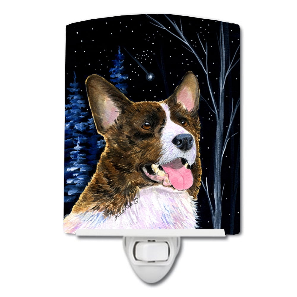 SS8387CNL Starry Night Corgi Ceramic Night Light