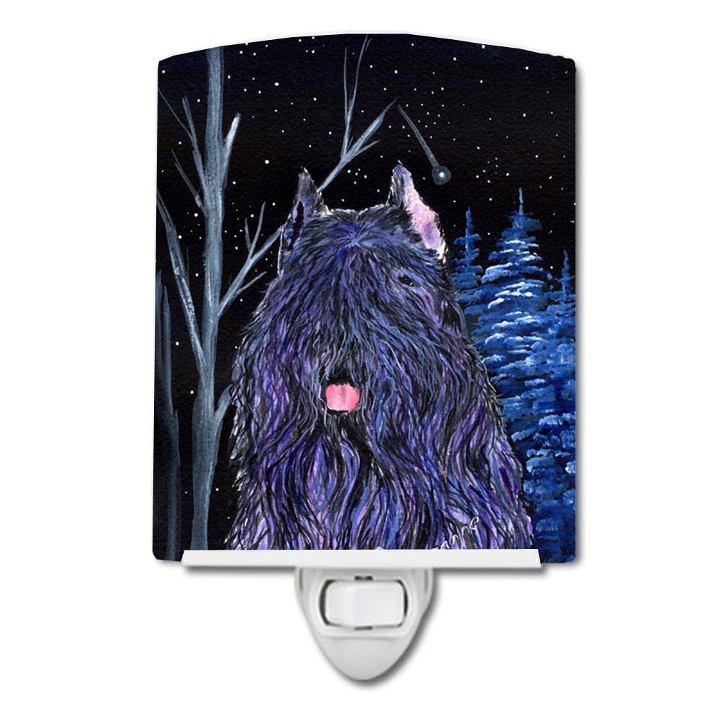Starry Night Bouvier Des Flandres Ceramic Night Light