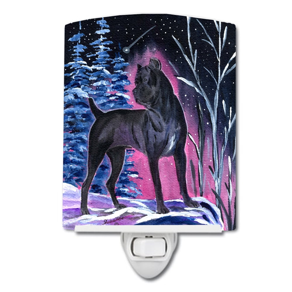 SS8410CNL Starry Night Cane Corso Ceramic Night Light