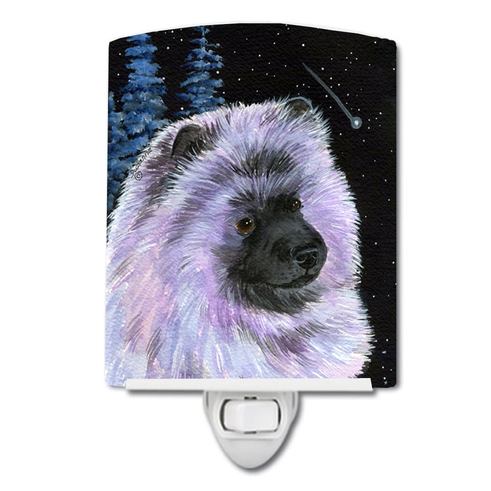 SS8412CNL Starry Night Keeshond Ceramic Night Light