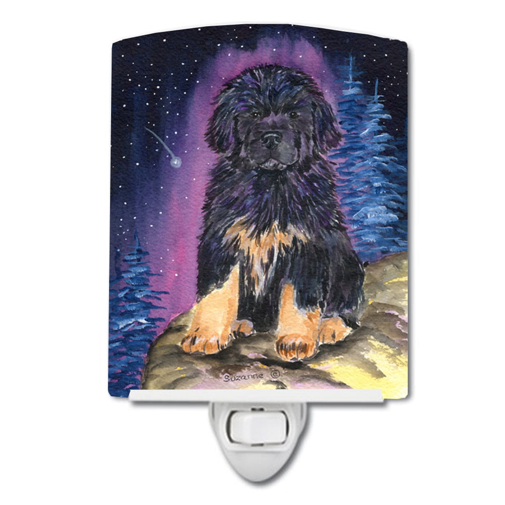Starry Night Tibetan Mastiff Ceramic Night Light