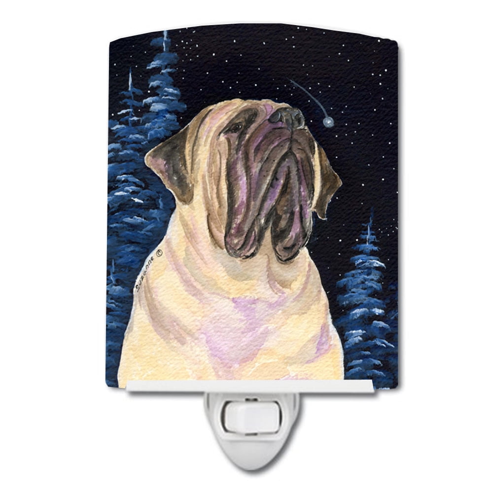 SS8448CNL Starry Night Mastiff Ceramic Night Light