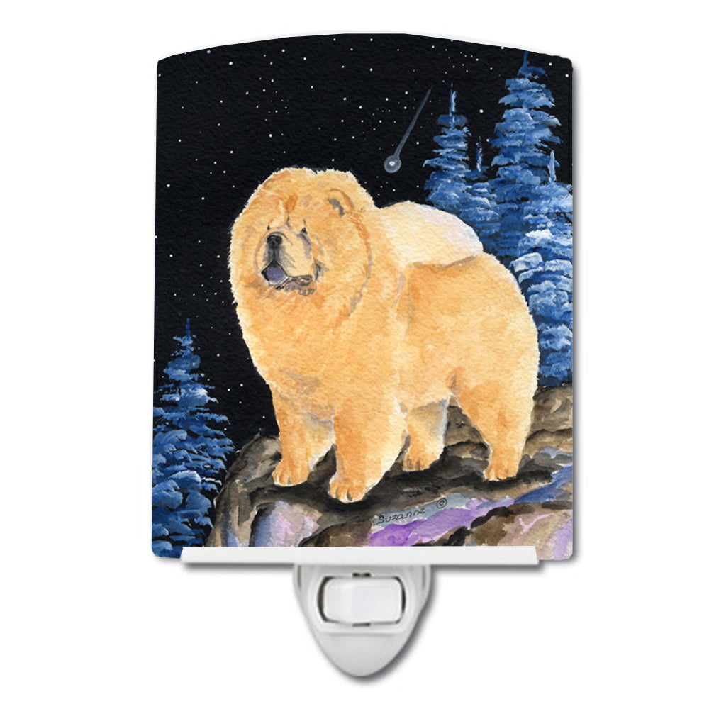 SS8454CNL Starry Night Chow Chow Ceramic Night Light