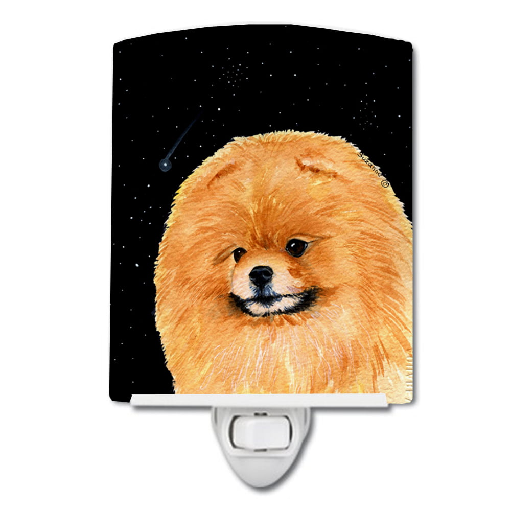 Starry Night Pomeranian Ceramic Night Light