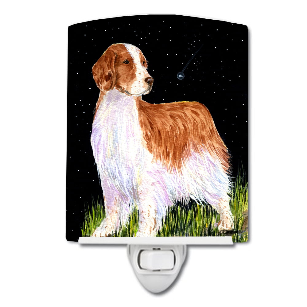 SS8482CNL Starry Night Welsh Springer Spaniel Ceramic Night Light