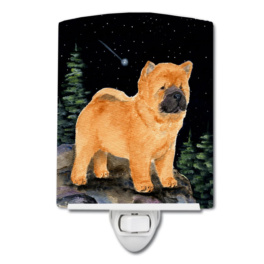 SS8488CNL Starry Night Chow Chow Ceramic Night Light