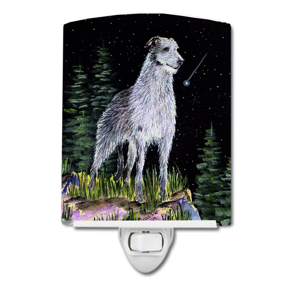 SS8493CNL Starry Night Scottish Deerhound Ceramic Night Light