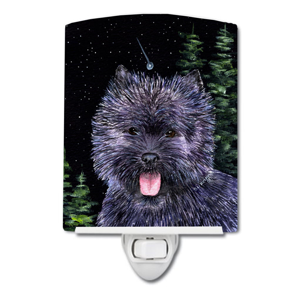 Starry Night Cairn Terrier Ceramic Night Light