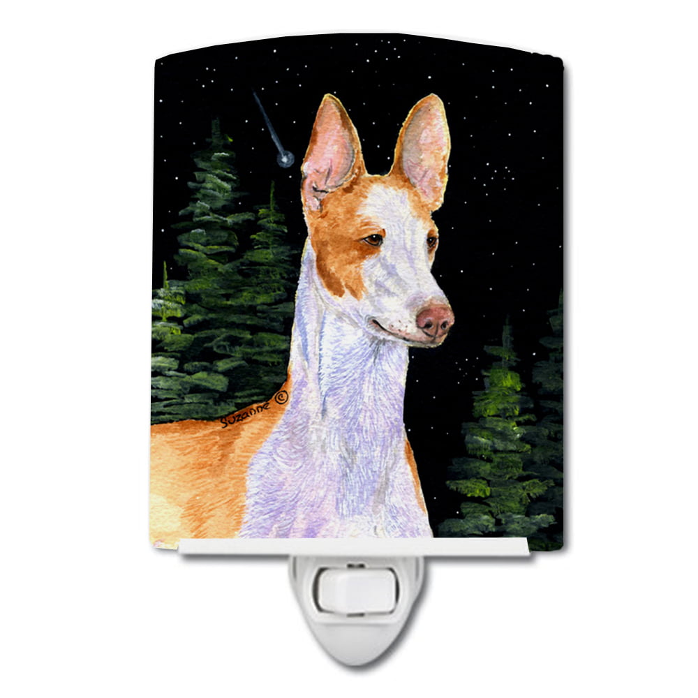 Starry Night Ibizan Hound Ceramic Night Light