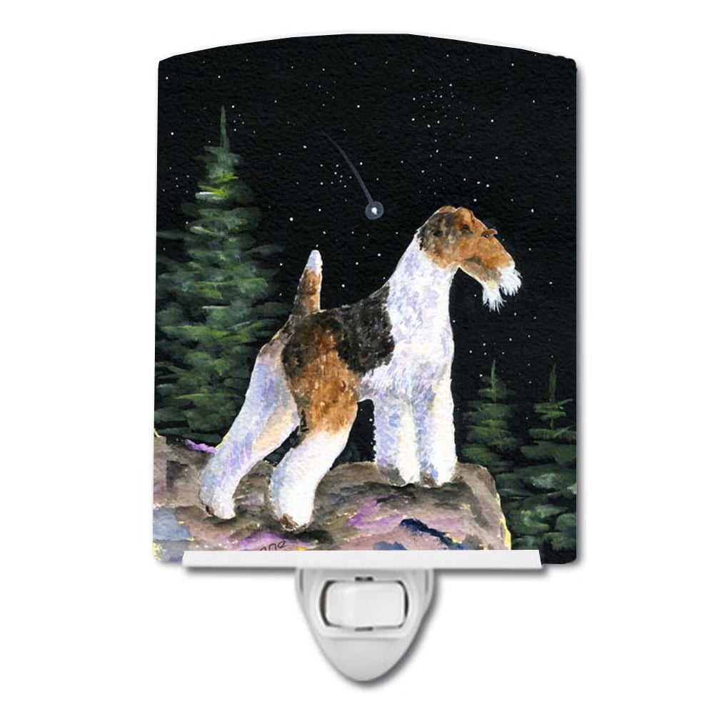 SS8500CNL Starry Night Fox Terrier Ceramic Night Light