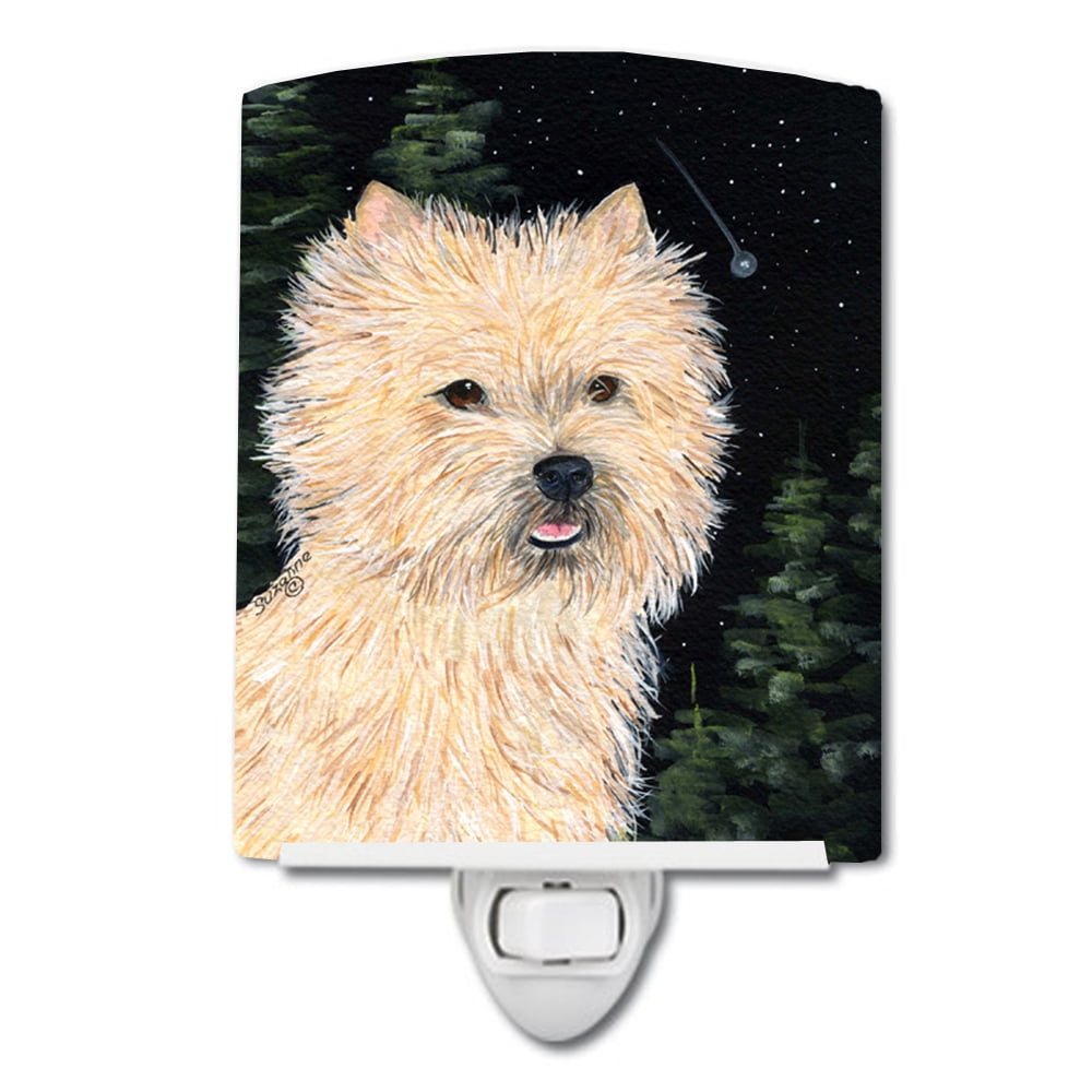 Starry Night Cairn Terrier Ceramic Night Light