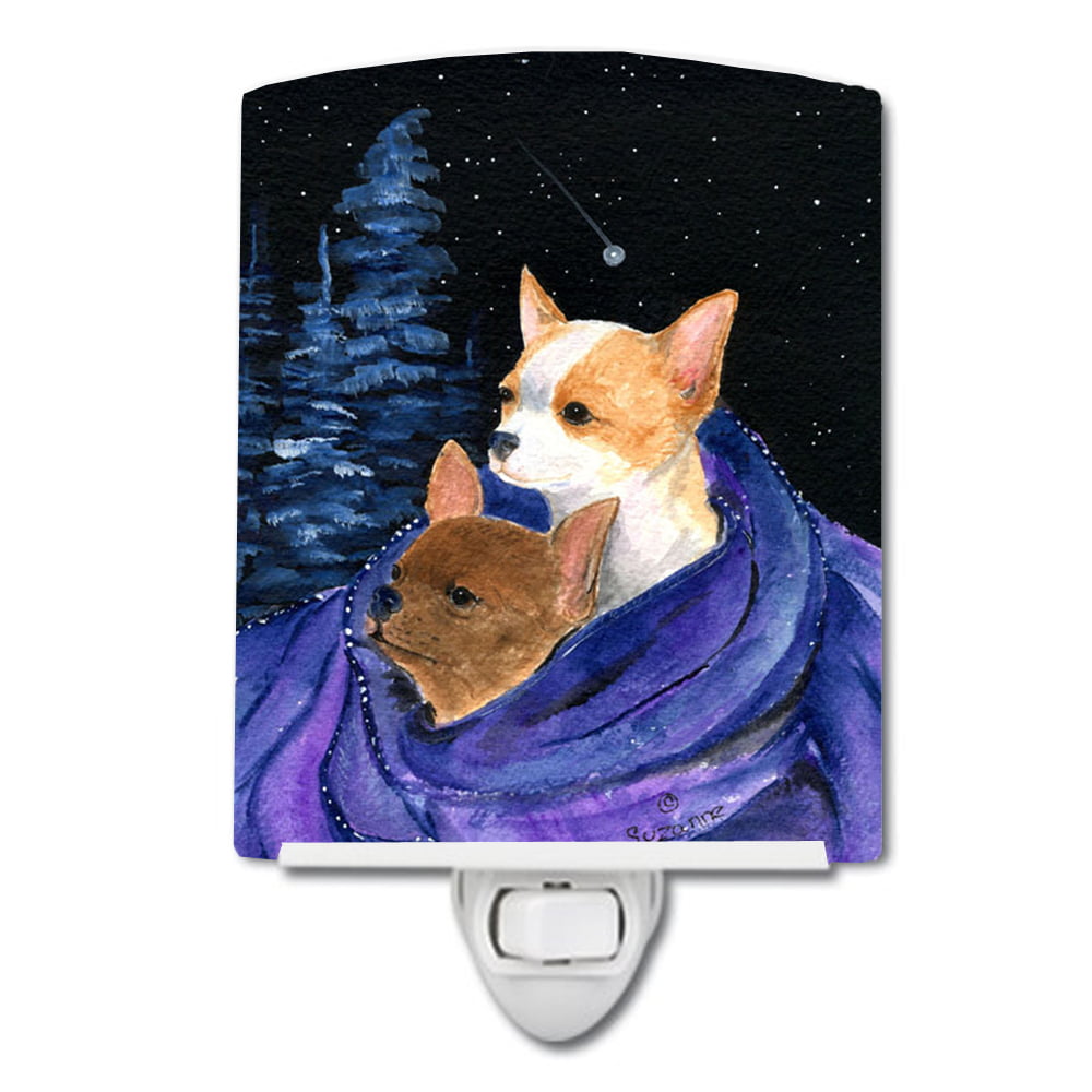 Starry Night Chihuahua Ceramic Night Light
