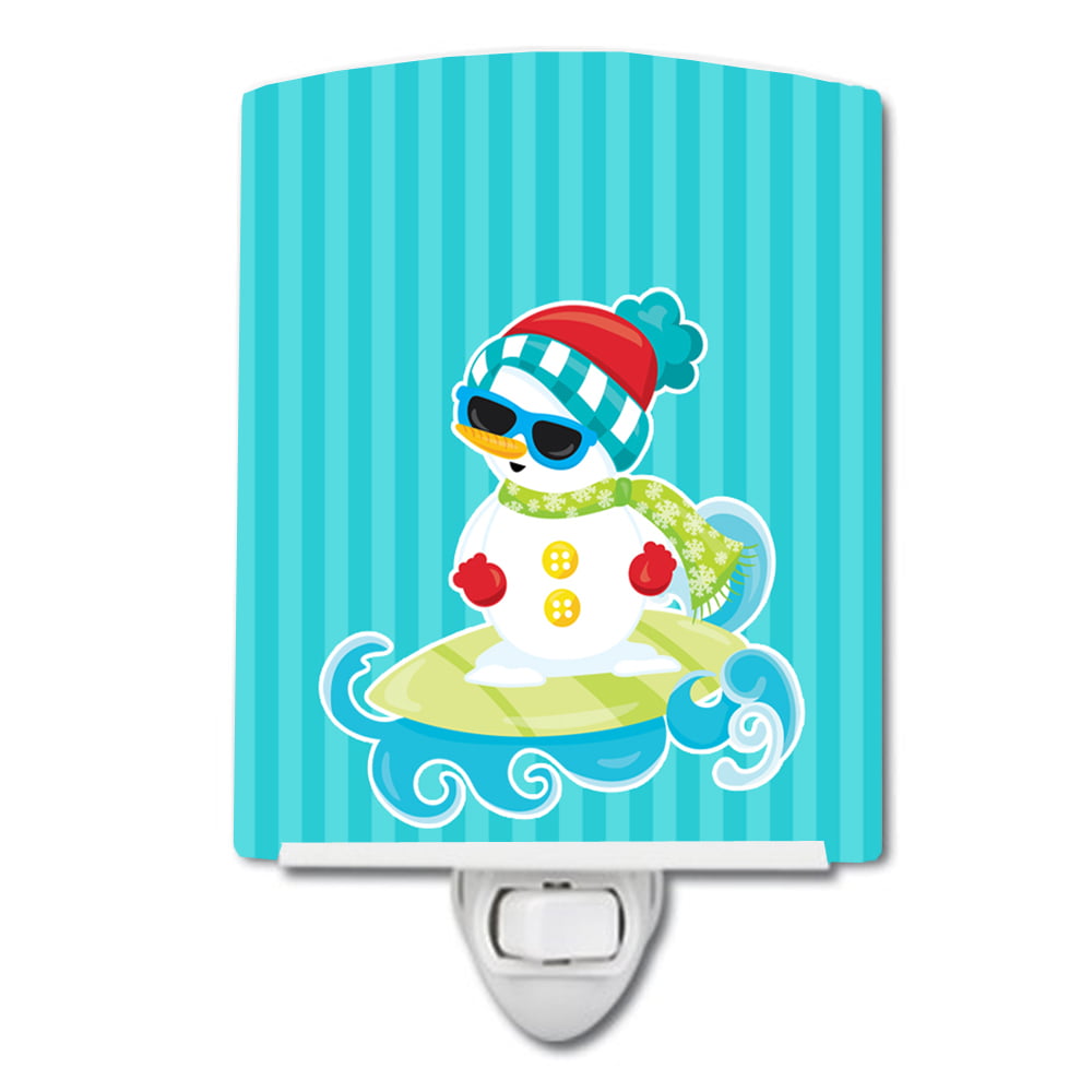 BB9077CNL Beach Snowman Surfer No.2 Ceramic Night Light