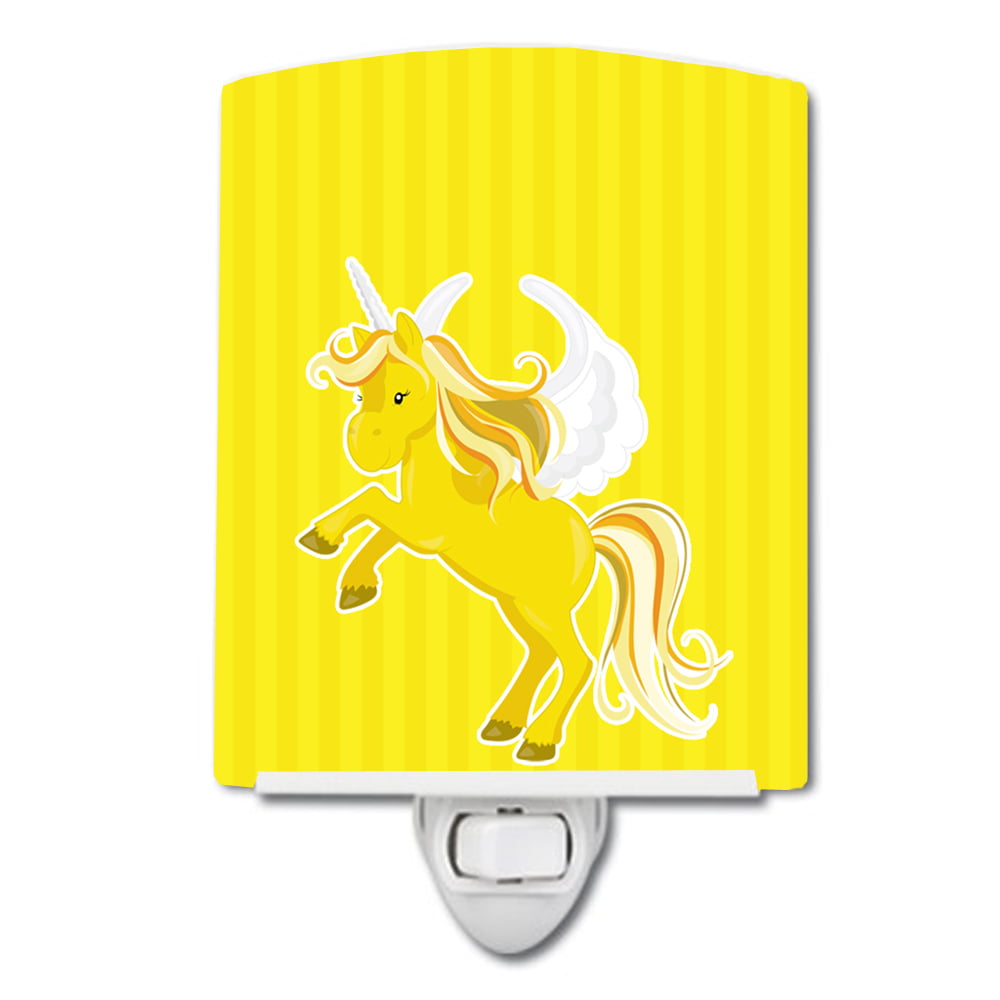 BB9087CNL Unicorn Yellow Stripes Ceramic Night Light